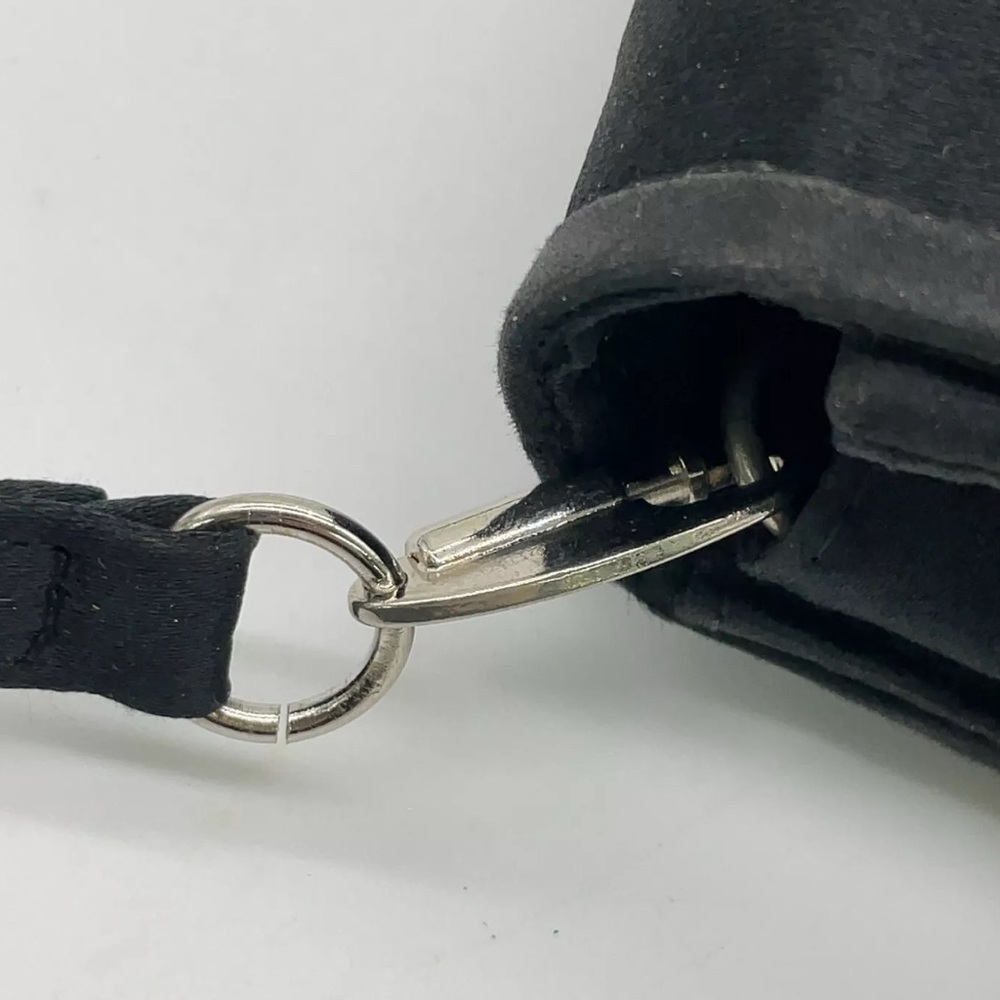 Authentic Gucci Vintage Satin Black Ribbon Rhinestone Shoulder Bag - Picture 13 of 17